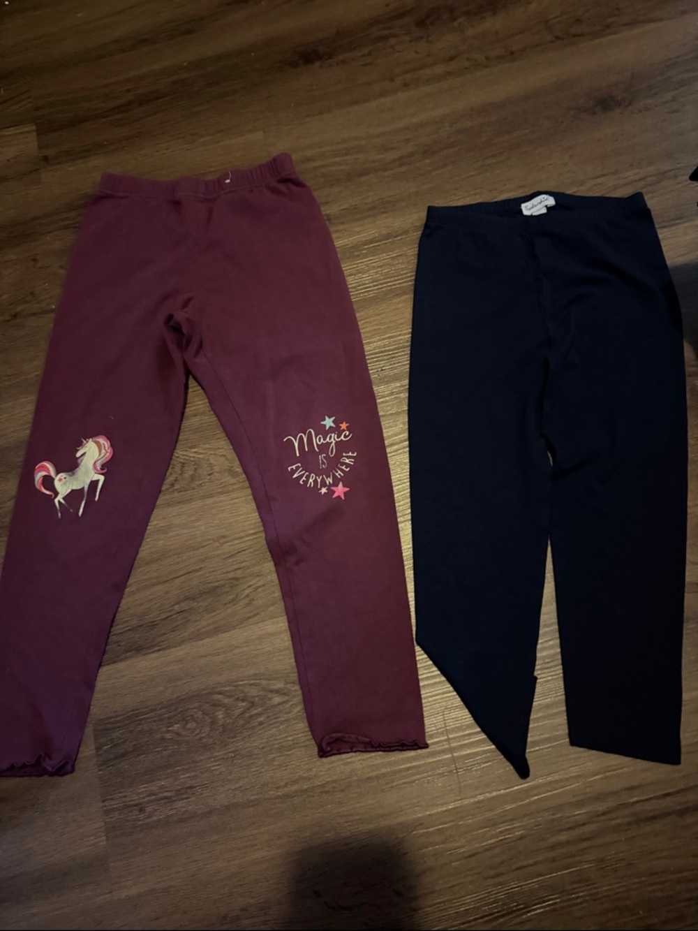 Kids Unicorn Graphic Leggings - Burgundy bundle 2